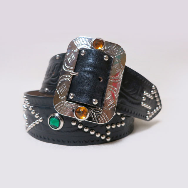 Indian Symbol Studs Belt LOT1253A BLACK | dapper's